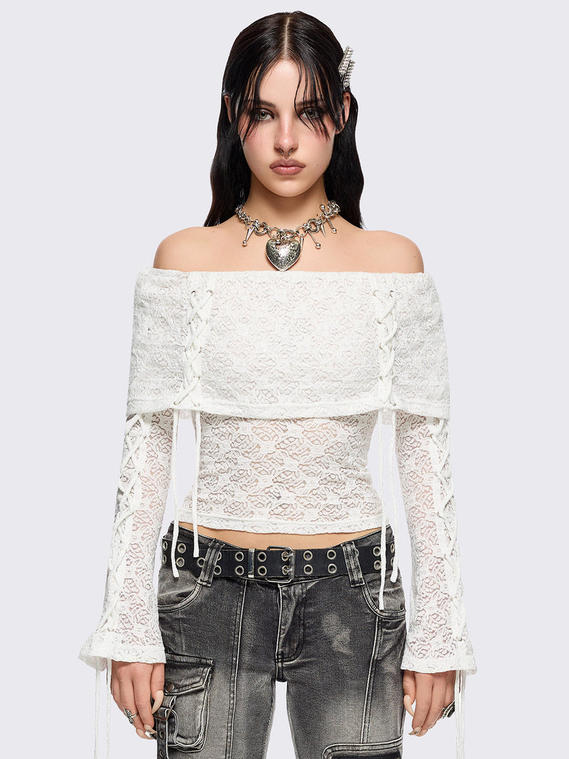 Amy Lace Off-Shoulder Top