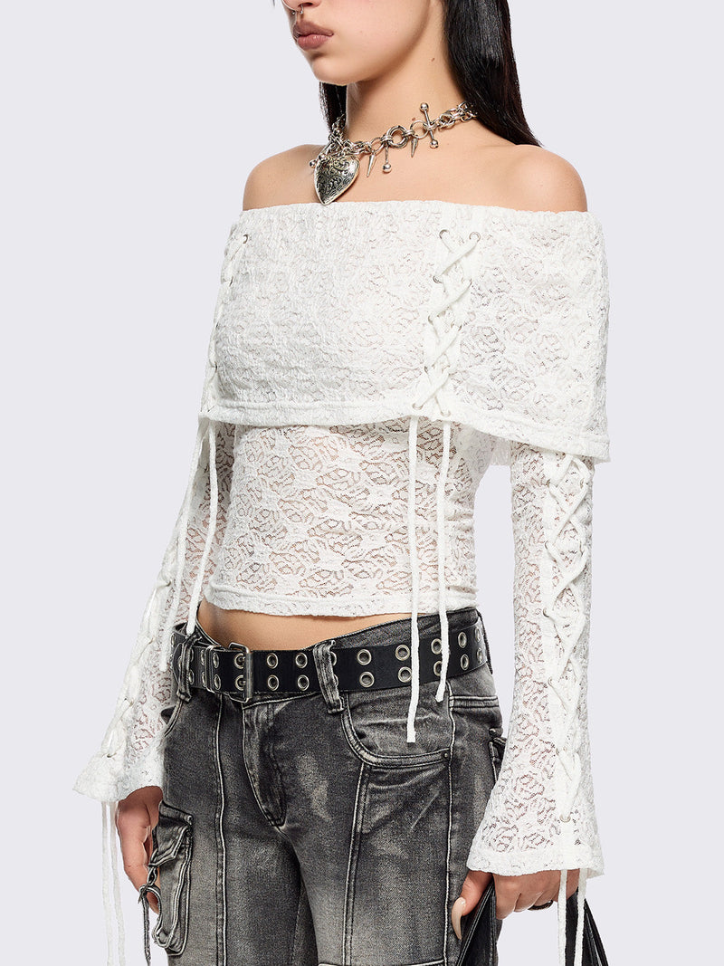 Amy Lace Off-Shoulder Top