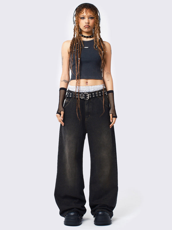 Echo Black Overdye Baggy Jeans