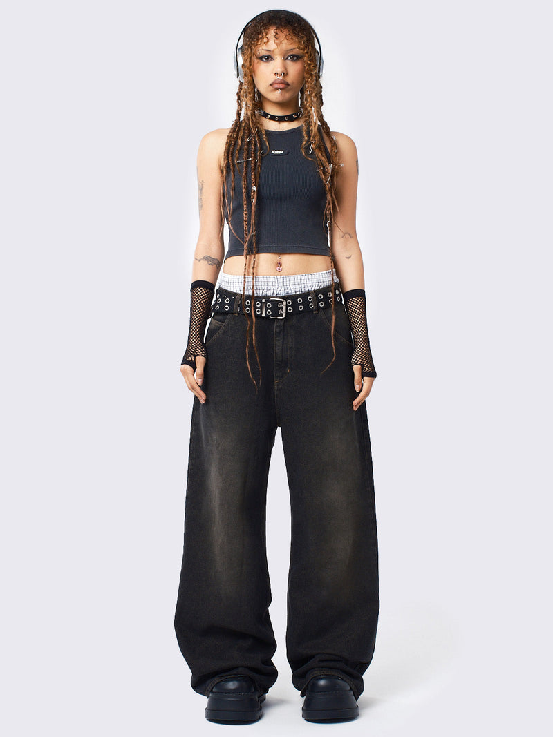 Echo Black Overdye Baggy Jeans
