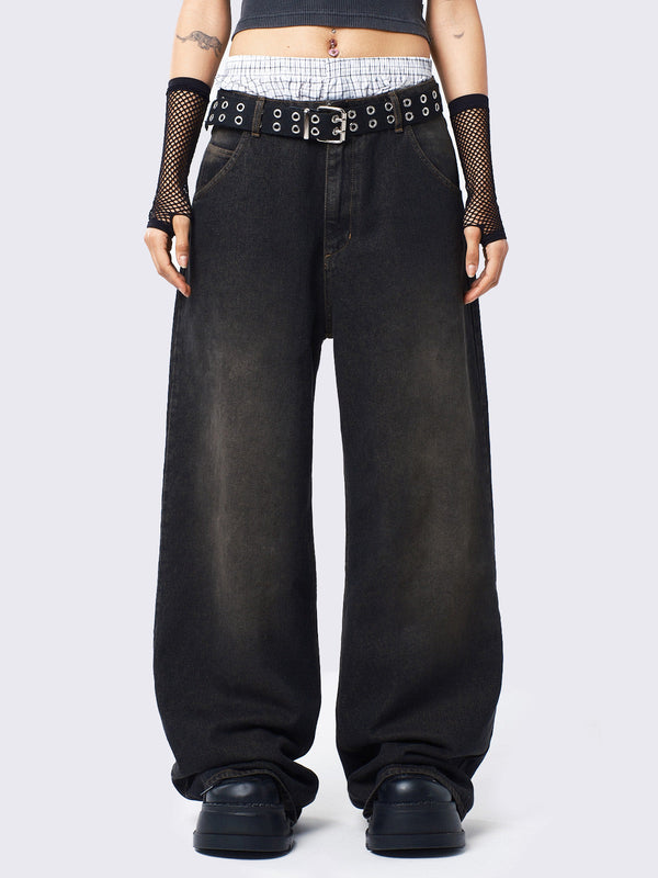 Echo Black Overdye Baggy Jeans