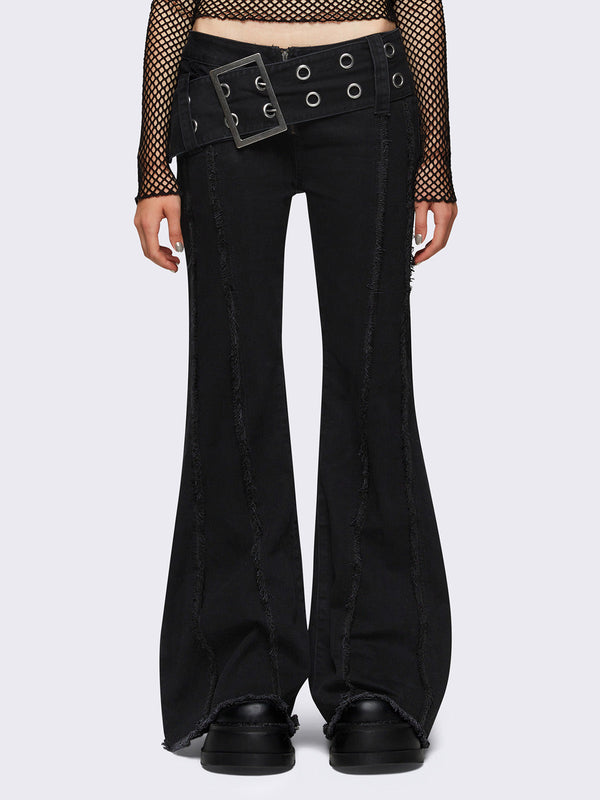 Gia Belted Flared Jeans
