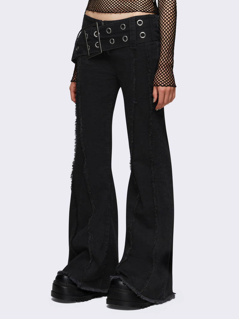 Gia Belted Flared Jeans