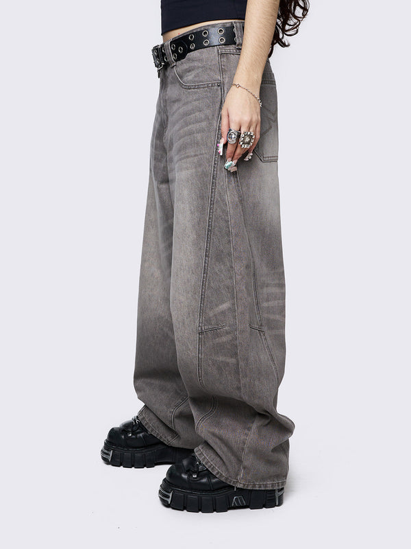 Grey Super Baggy Jeans