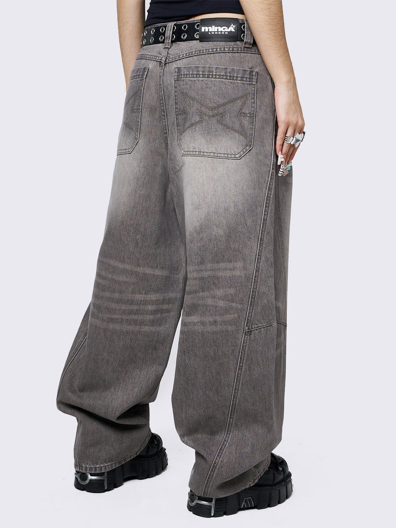 Grey Super Baggy Jeans