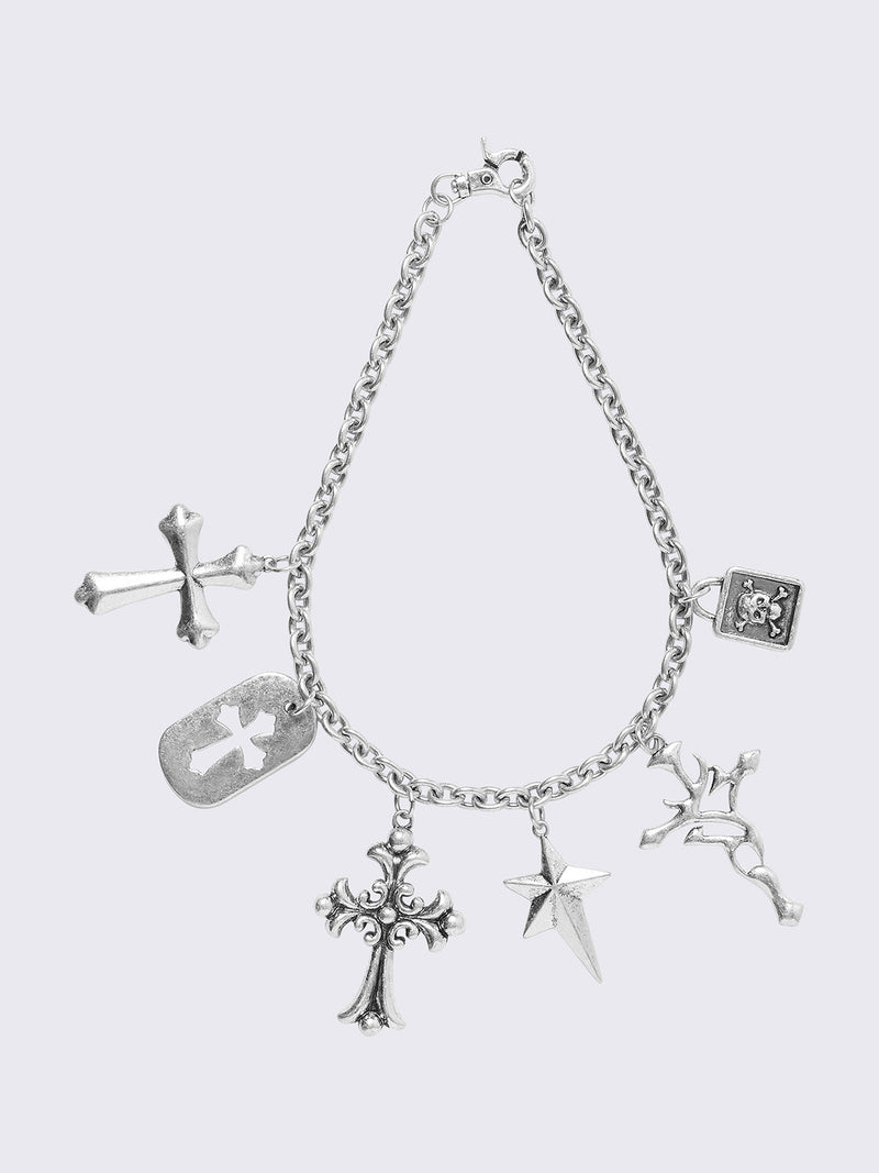 Brutal Cross Charm Necklace