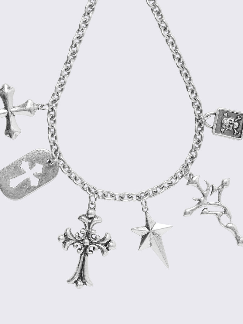 Brutal Cross Charm Necklace
