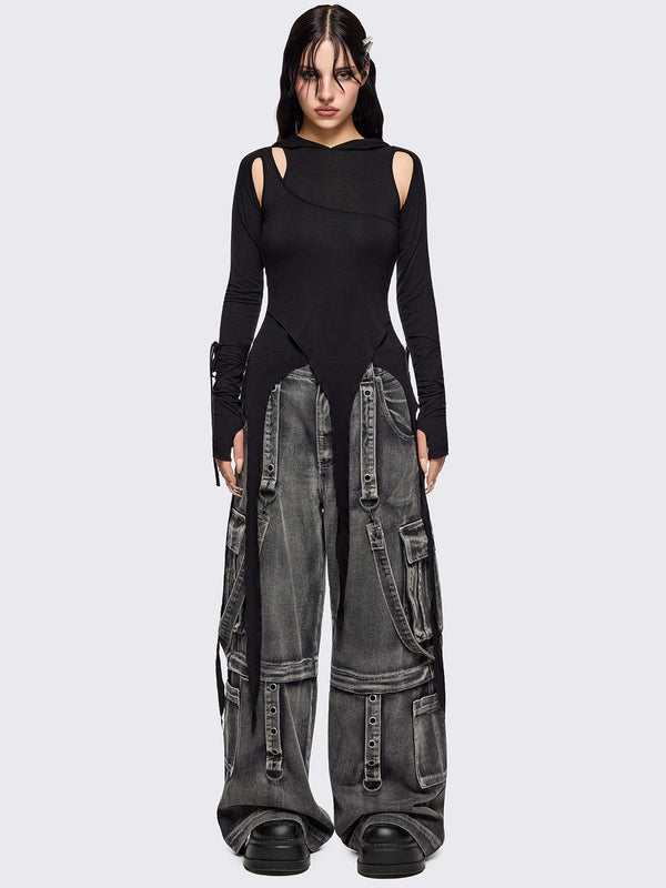 Klyx Cut-Out Hooded Top