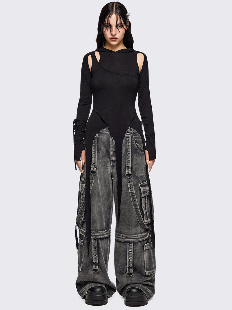 Klyx Cut-Out Hooded Top