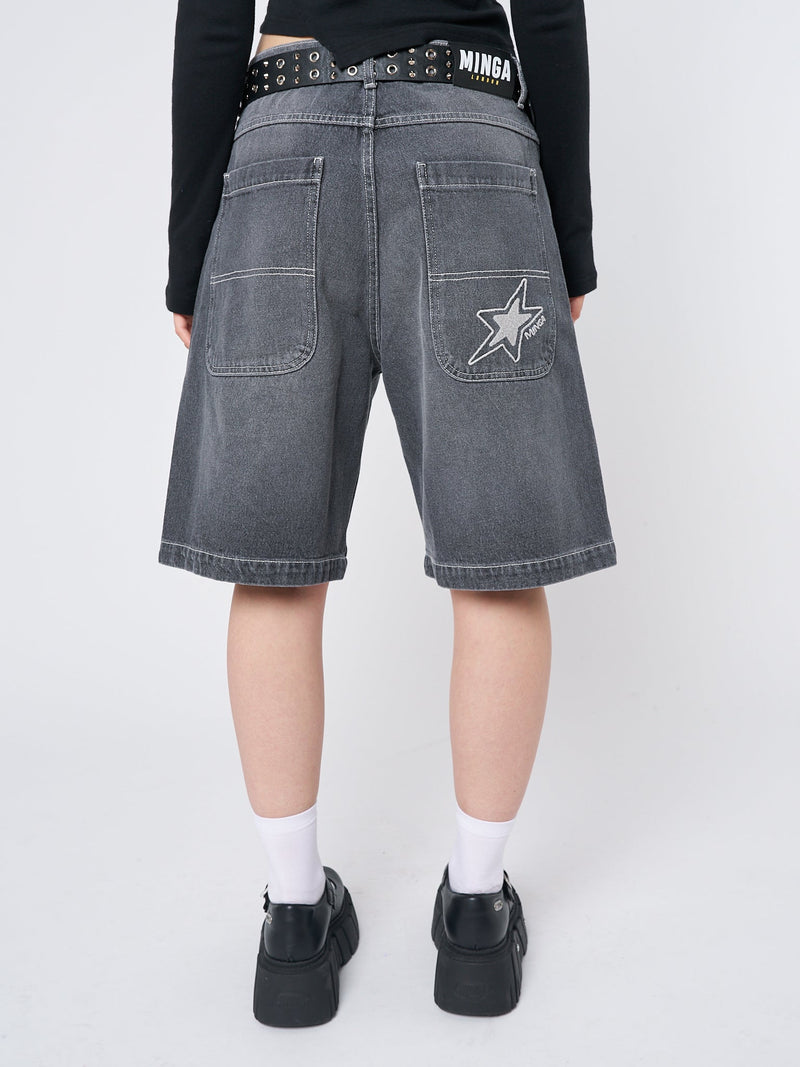 Naida Star Black Jorts