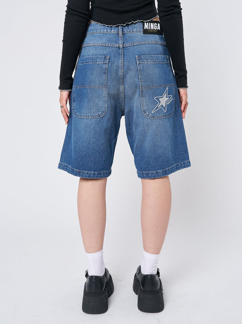Naida Star Blue Jorts