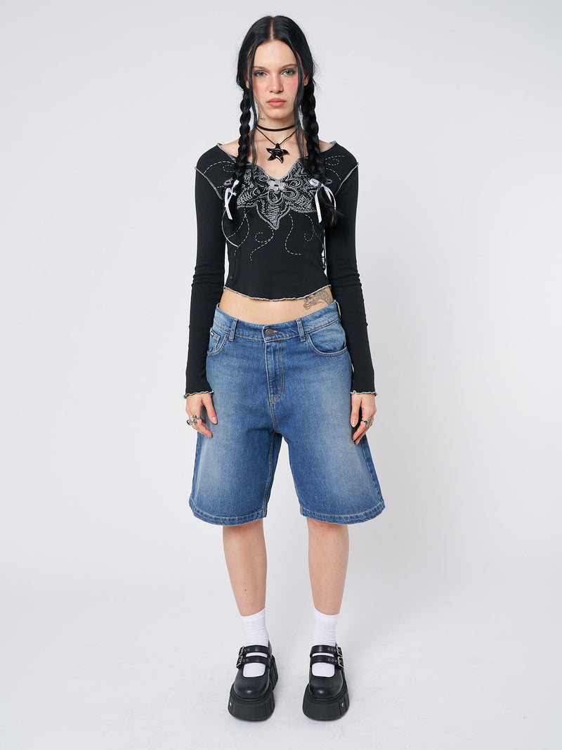 Naida Star Blue Jorts