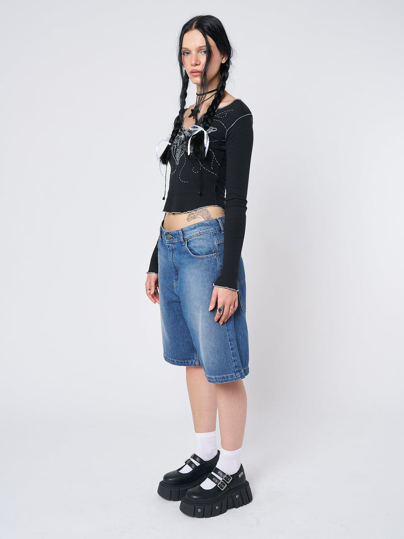 Naida Star Blue Jorts