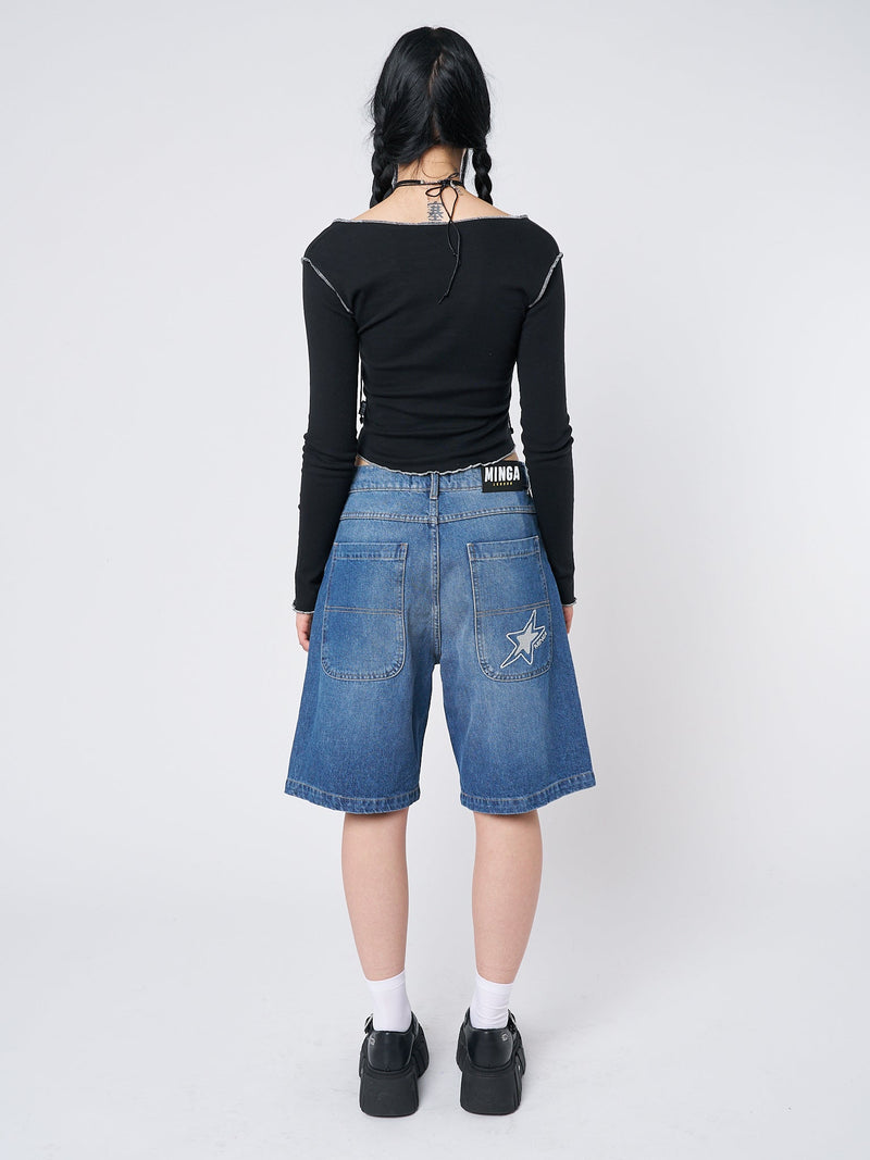 Naida Star Blue Jorts