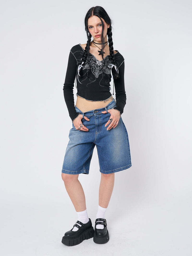 Naida Star Blue Jorts