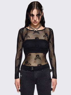 Skull Fishnet Top