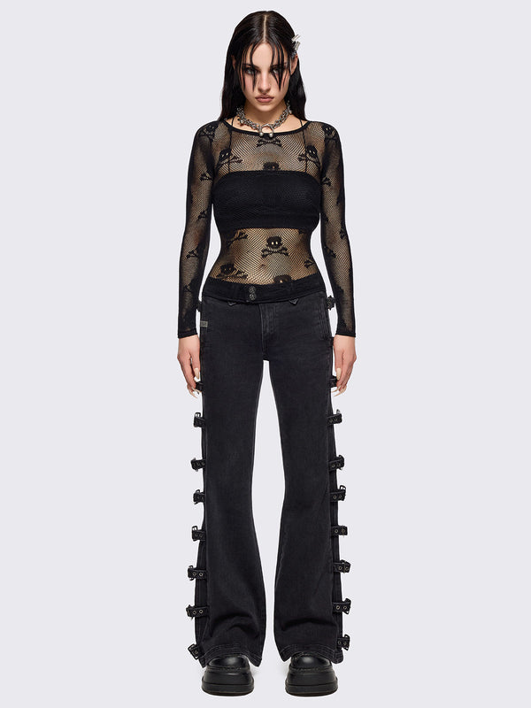Skull Fishnet Top