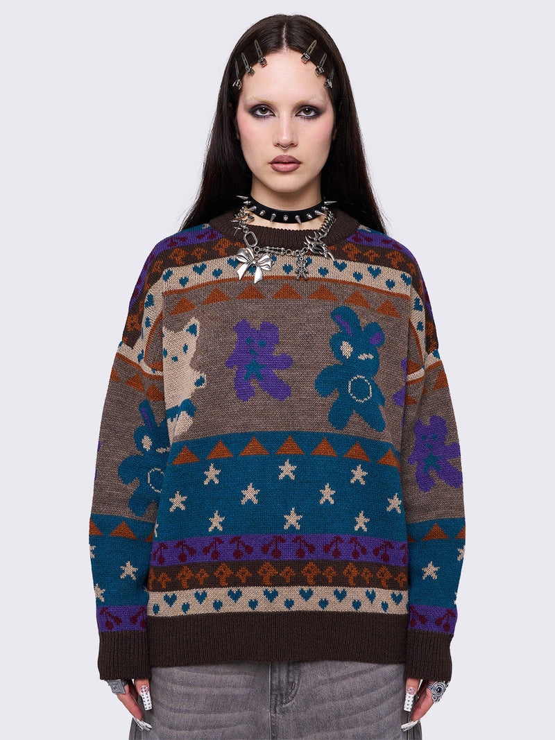 Teddy Tapestry Jacquard Sweater