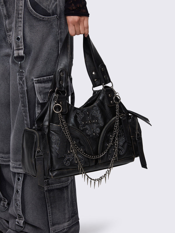 Abyss Black Vegan Shoulder Bag