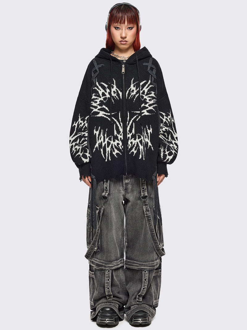 Abyx Knitted Zip-Up Hoodie