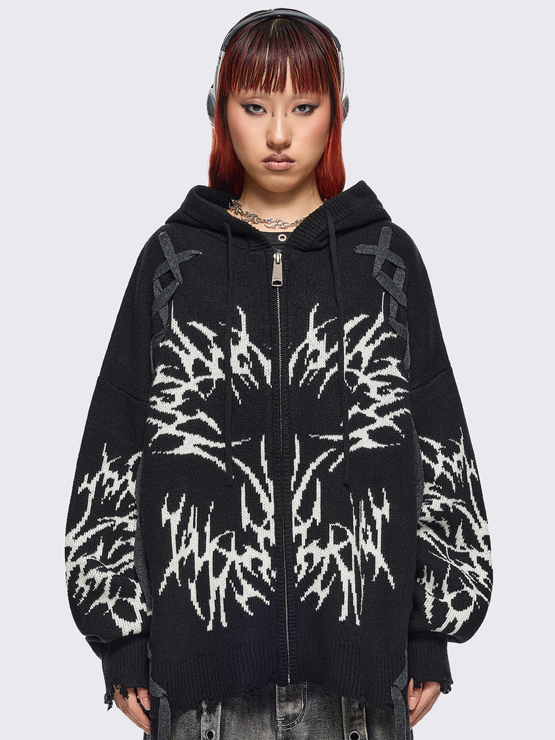 Abyx Knitted Zip-Up Hoodie