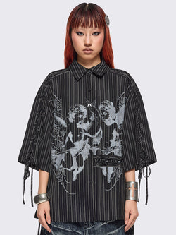 Angels Black Striped Shirt