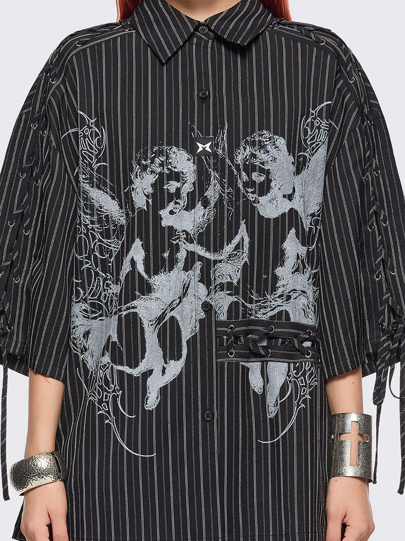 Angels Black Striped Shirt