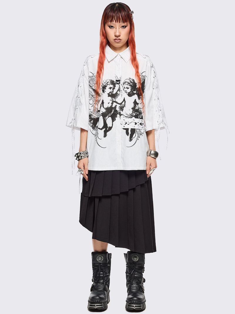 Angels White Striped Shirt