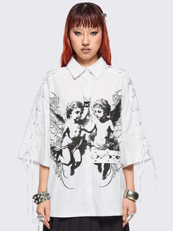 Angels White Striped Shirt