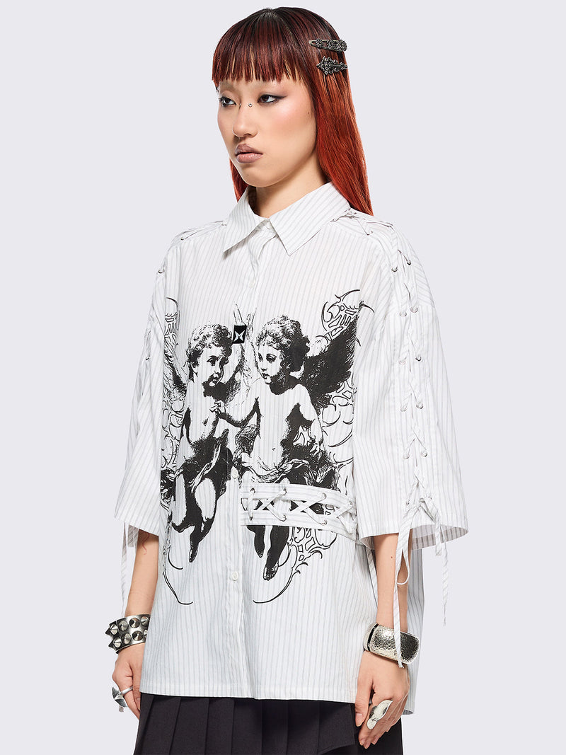 Angels White Striped Shirt