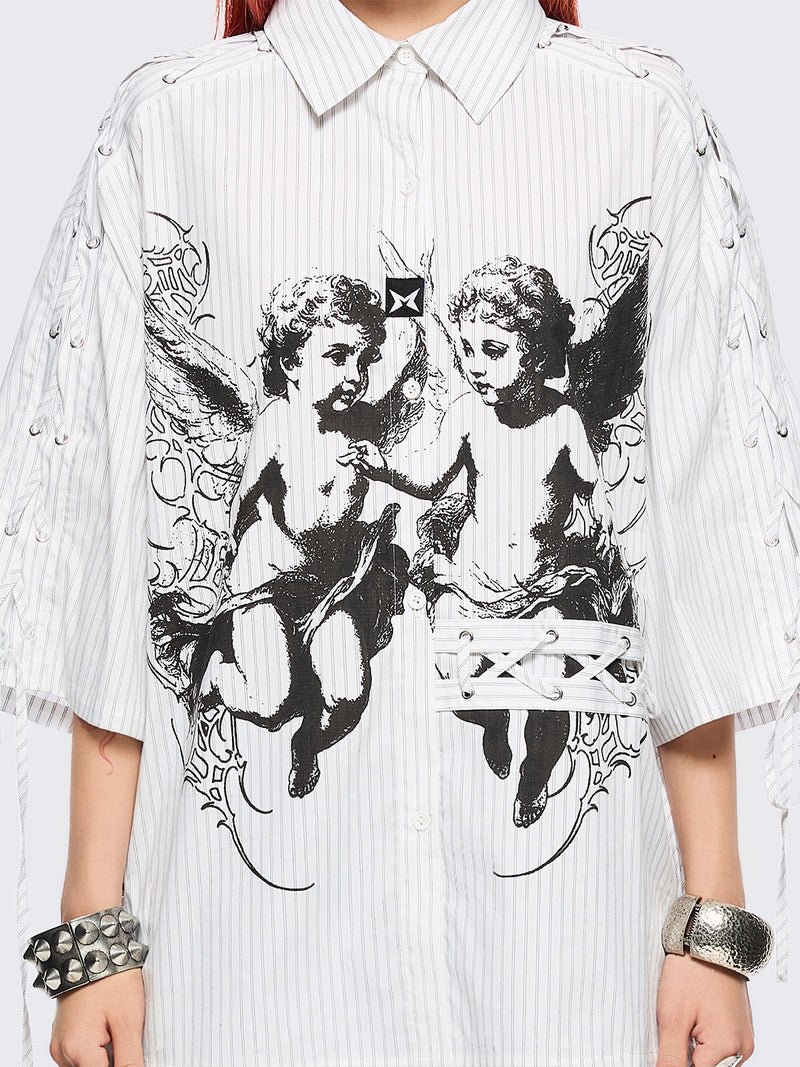 Angels White Striped Shirt