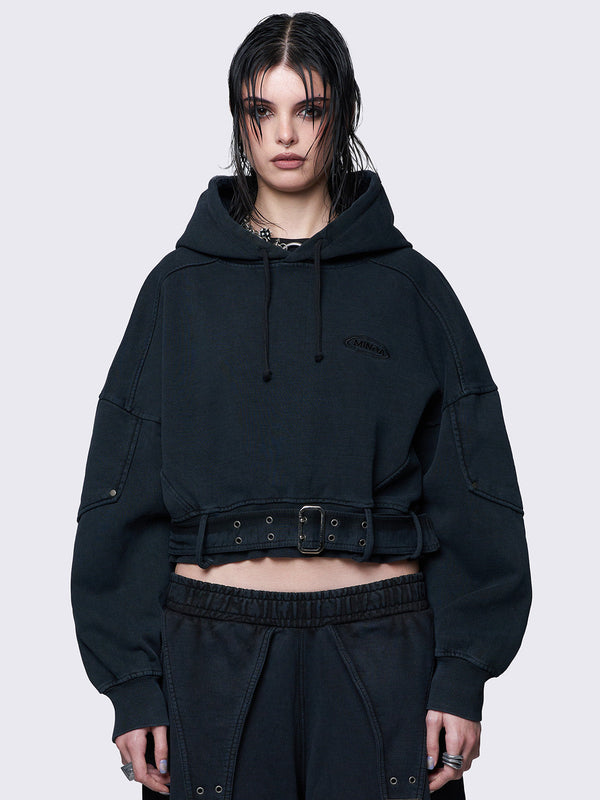 Ash Washed Cropped Hoodie