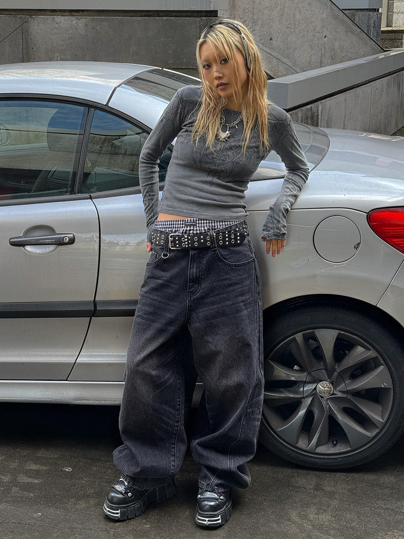 Black Super Baggy Jeans