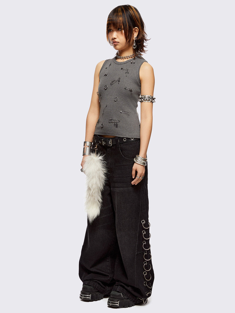 Beck Eyelet Super Baggy Jeans