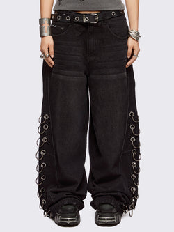 Beck Eyelet Super Baggy Jeans