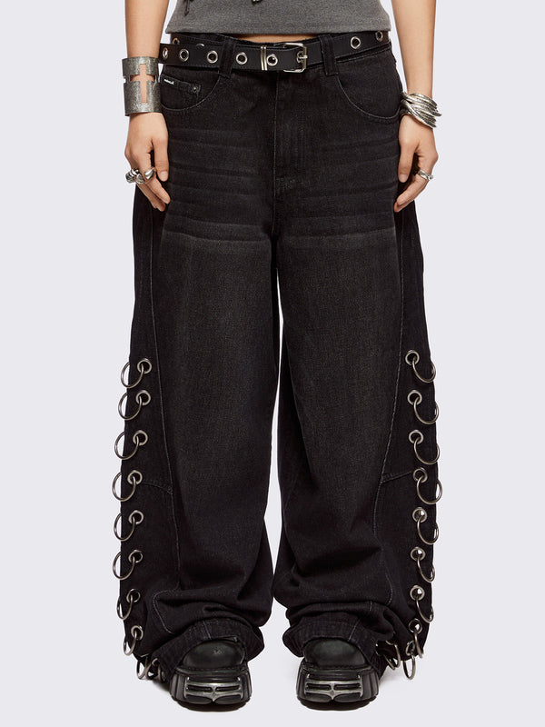 Beck Eyelet Super Baggy Jeans