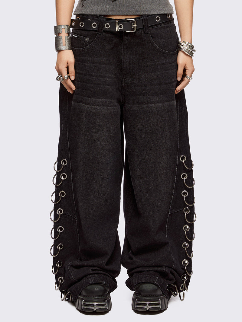 Beck Eyelet Super Baggy Jeans
