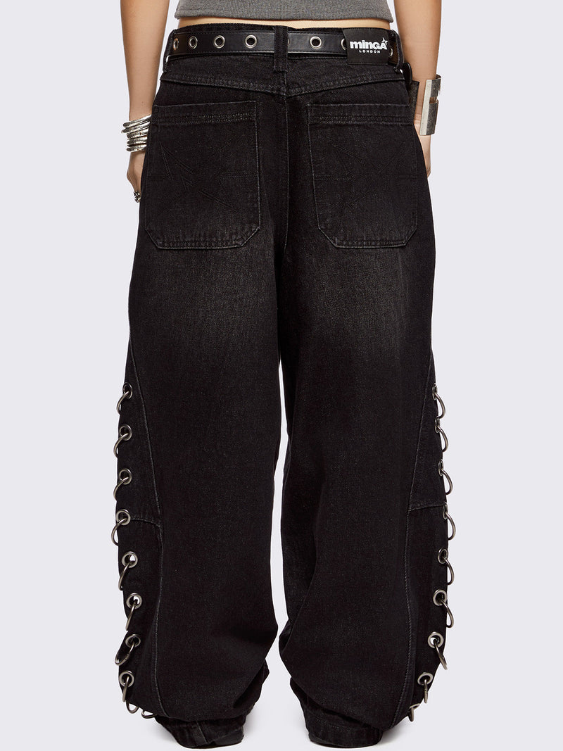 Beck Eyelet Super Baggy Jeans