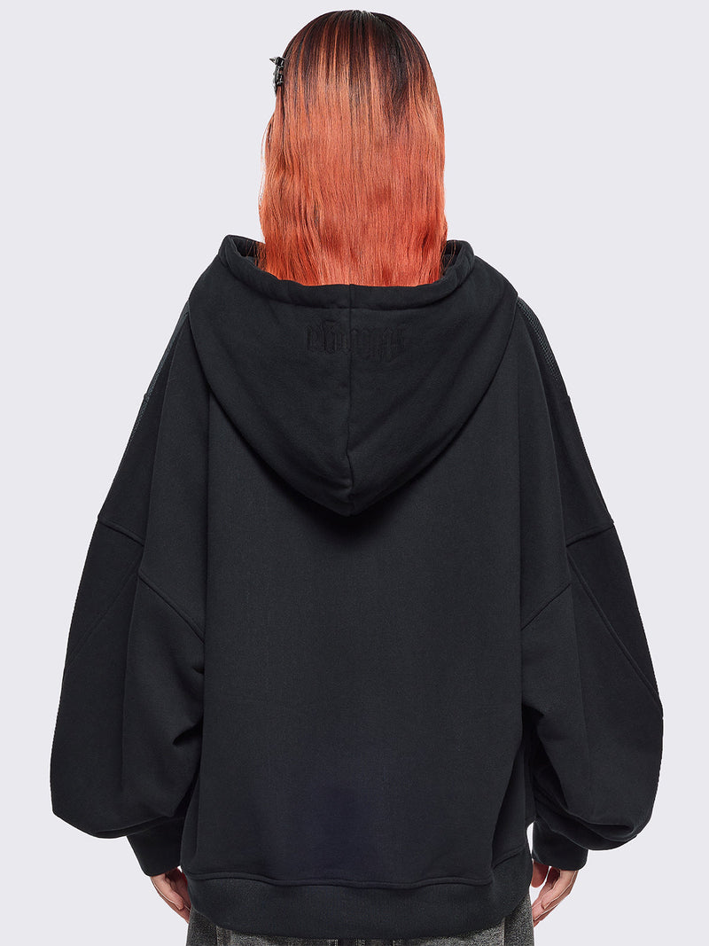 Black Angel Zip Up Hoodie