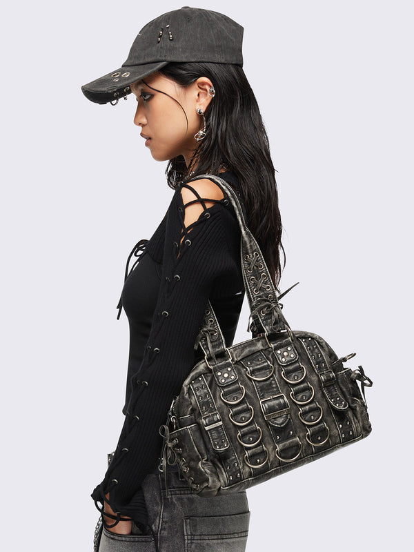 Buckled Up Vegan Shoulder Bag