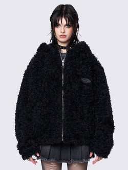 Bunny Ear Faux Fur Jacket