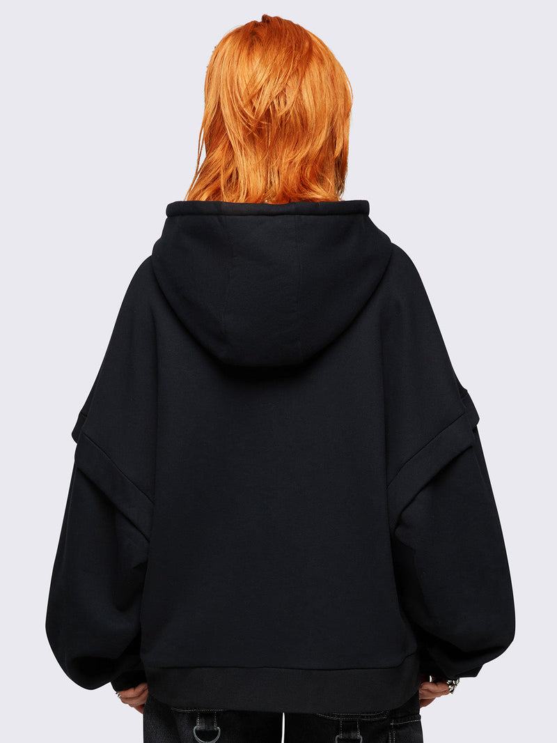 Crucifix Zip Up Hoodie
