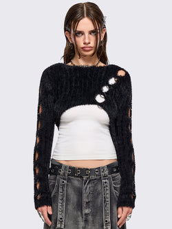 Demi Black Cut-Out Sweater