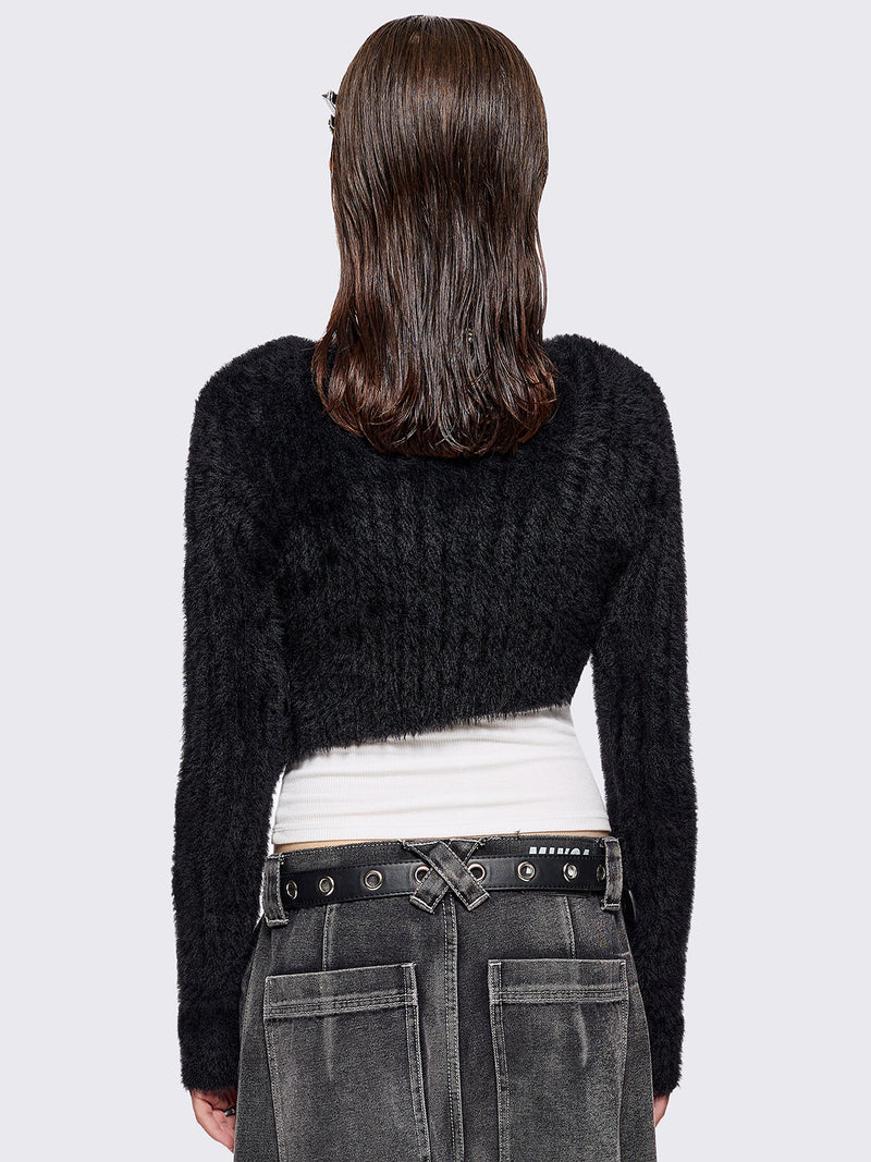 Demi Black Cut-Out Sweater