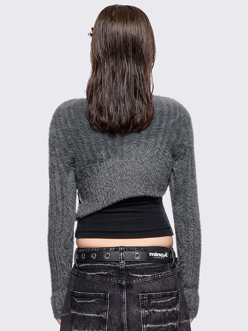 Demi Grey Cut-Out Sweater