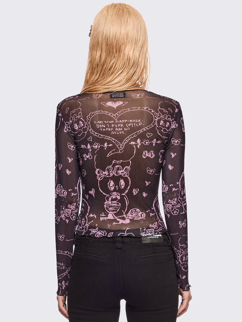 Minga x Esther Bunny Mesh Top