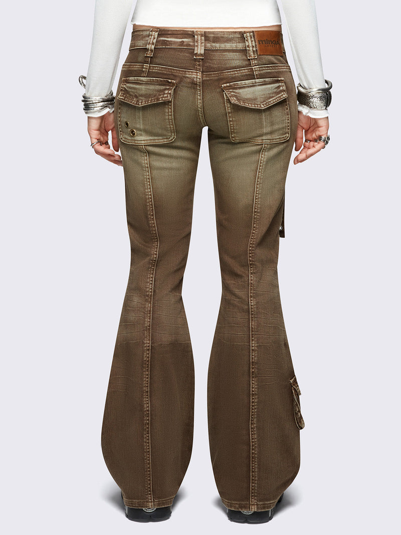 Elsie Brown Flared Jeans