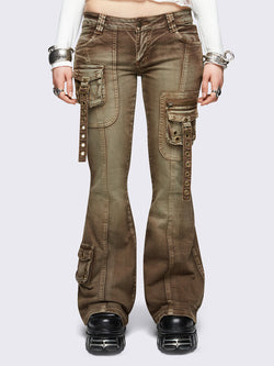 Elsie Brown Flared Jeans