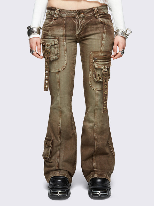 Elsie Brown Flared Jeans