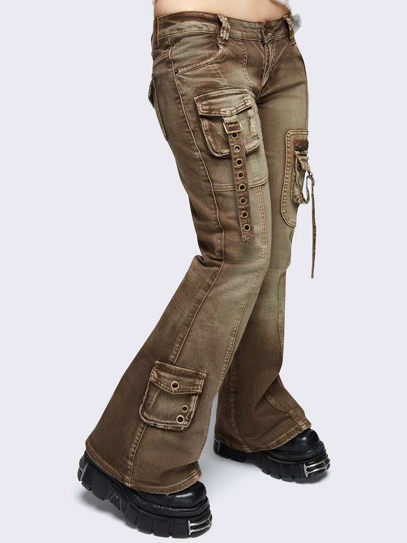 Elsie Brown Flared Jeans
